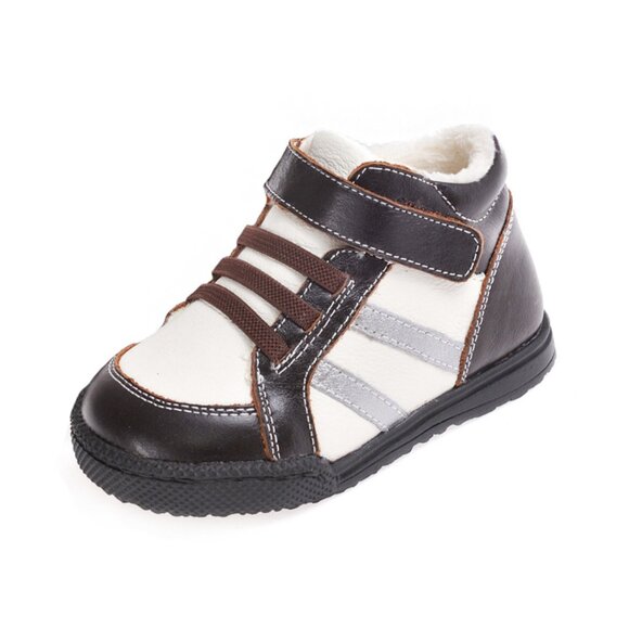NEW ⭐️ Brown/White High Top with Silver Stripes - Multiple Toddler Sizes - Picture 4 of 6